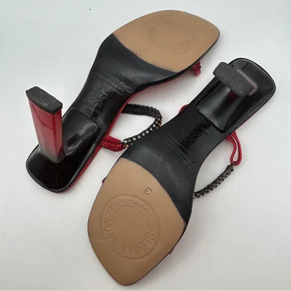 Enrico Ciuni Womans heels 36 eu 6 red strappy ombre sandals Shoes designer sexy