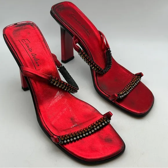 Enrico Ciuni Womans heels 36 eu 6 red strappy ombre sandals Shoes designer sexy