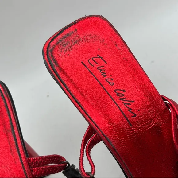 Enrico Ciuni Womans heels 36 eu 6 red strappy ombre sandals Shoes designer sexy