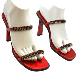 Enrico Ciuni Womans heels 36 eu 6 red strappy ombre sandals Shoes designer sexy