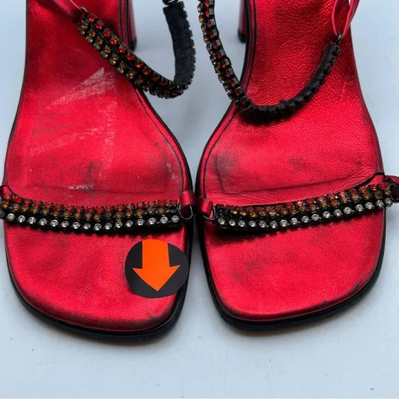 Enrico Ciuni Womans heels 36 eu 6 red strappy ombre sandals Shoes designer sexy