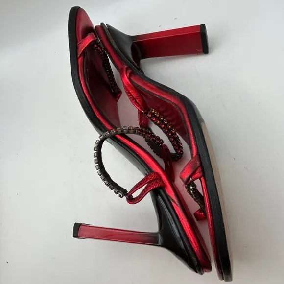 Enrico Ciuni Womans heels 36 eu 6 red strappy ombre sandals Shoes designer sexy