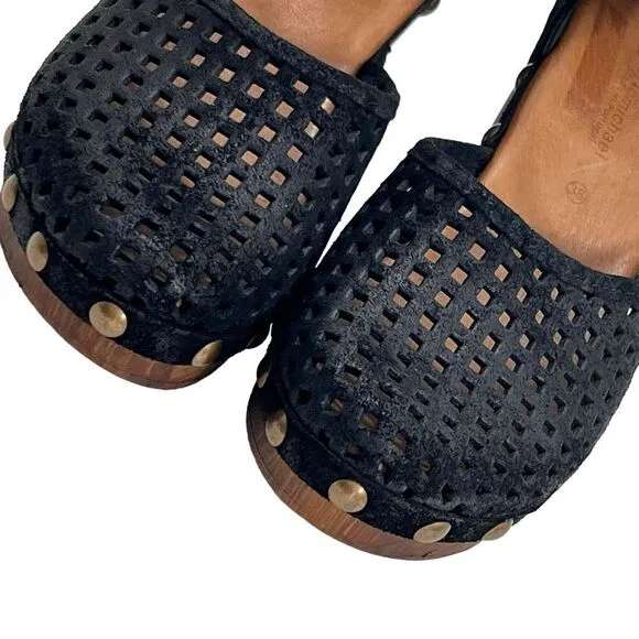 Eric Michael Black Wood Gigi Clog Sandals