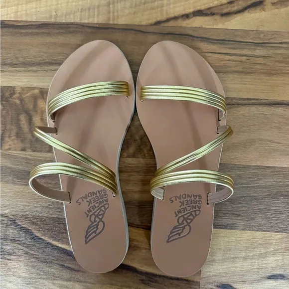 Ermodiki Ancient Greek Sandals Women's Gold Strappy Sandals