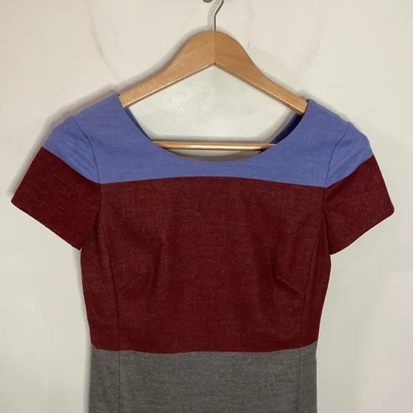 Etcetera Colorblock stripe cap sleeve sheath dress size 0