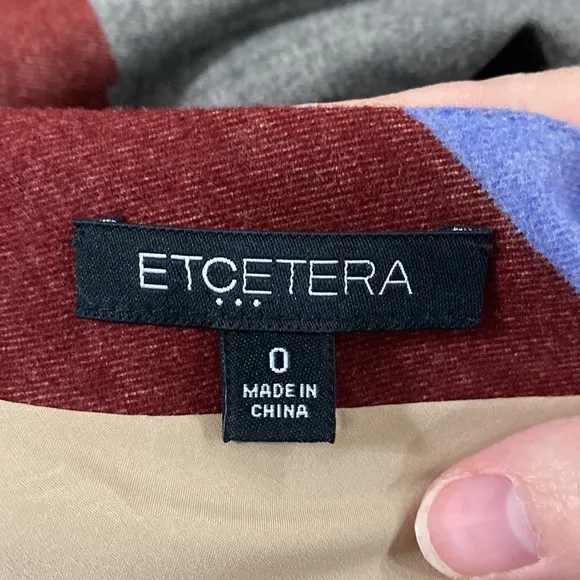 Etcetera Colorblock stripe cap sleeve sheath dress size 0