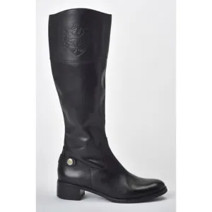 Etienne Aigner Black Leather Riding Boots Size 6.5M