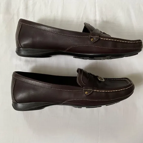 ETIENNE AIGNER Leather Loafers Flats Size 9 Brown
