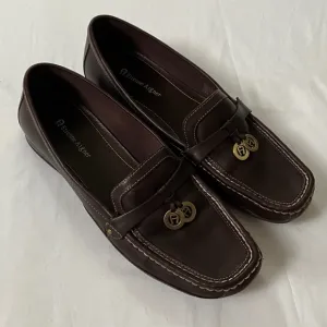 ETIENNE AIGNER Leather Loafers Flats Size 9 Brown