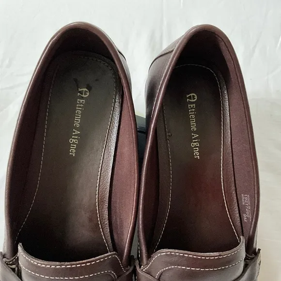ETIENNE AIGNER Leather Loafers Flats Size 9 Brown