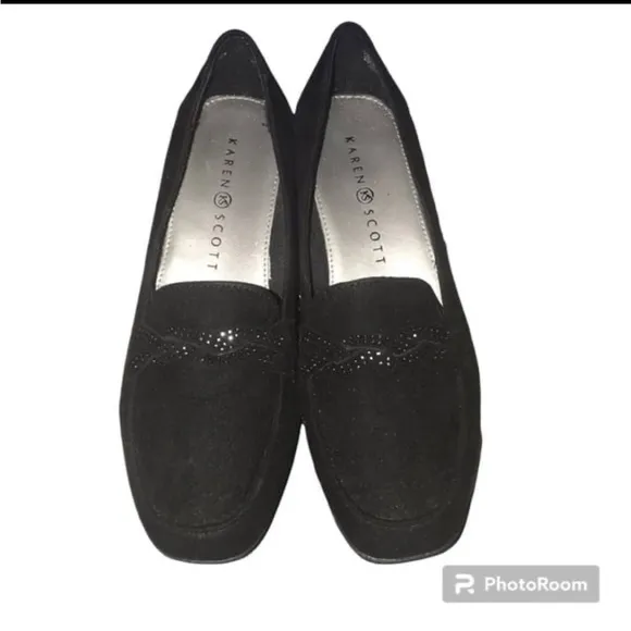 EUC Karen Scott Joonne Black Micro Loafers Women’s Size 6W