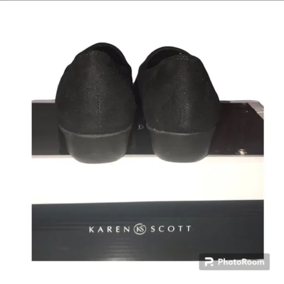 EUC Karen Scott Joonne Black Micro Loafers Women’s Size 6W