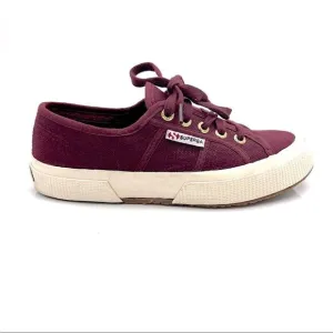 EUC Superga Cotu 2750 Canvas Upper Low Top Sneakers in Burgundy EU Size 37.5