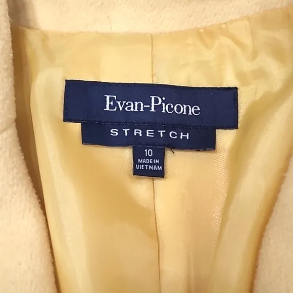 Evan Picone Stretch Single-Breasted Metro Coat Lined Lady Day Peacoat Jacket 10