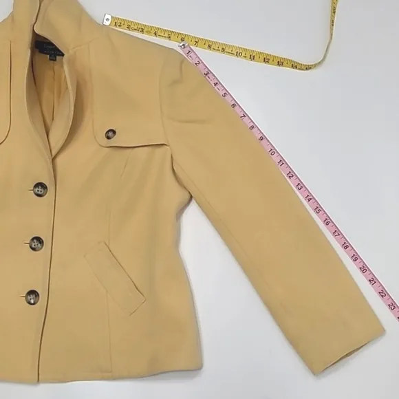 Evan Picone Stretch Single-Breasted Metro Coat Lined Lady Day Peacoat Jacket 10