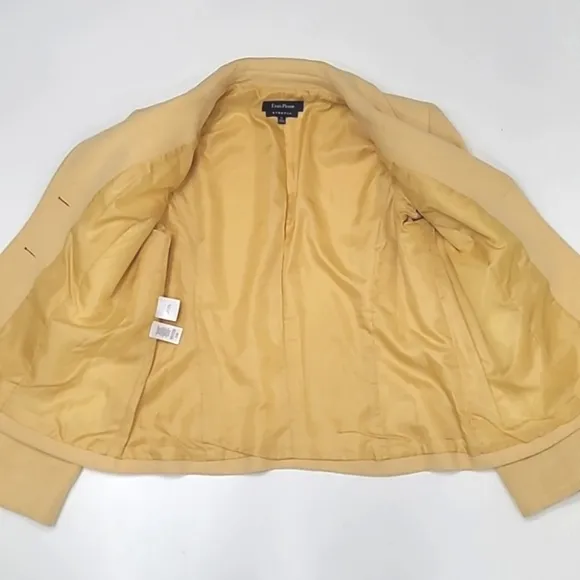 Evan Picone Stretch Single-Breasted Metro Coat Lined Lady Day Peacoat Jacket 10
