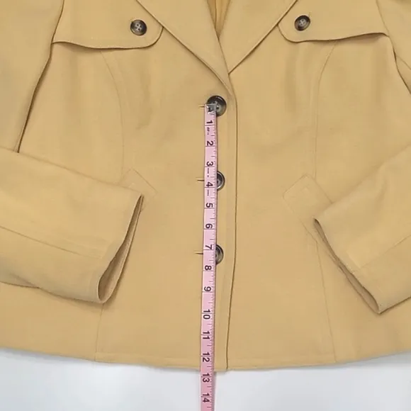 Evan Picone Stretch Single-Breasted Metro Coat Lined Lady Day Peacoat Jacket 10