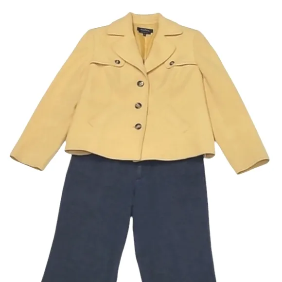 Evan Picone Stretch Single-Breasted Metro Coat Lined Lady Day Peacoat Jacket 10