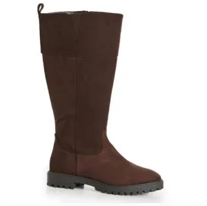 Evans Zelda Riding Faux Suede Riding Boots