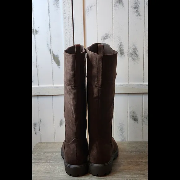 Evans Zelda Riding Faux Suede Riding Boots