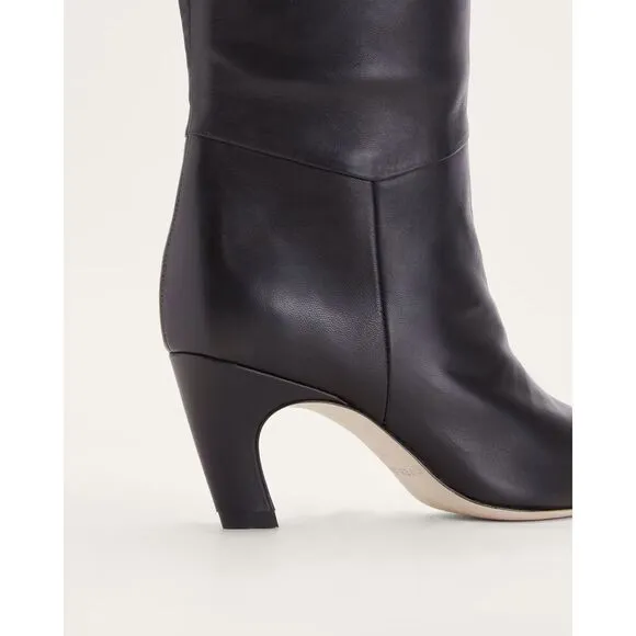 Everlane The Banana Boot Knee High Heel Leather Black Pull On Boots Size 11 New