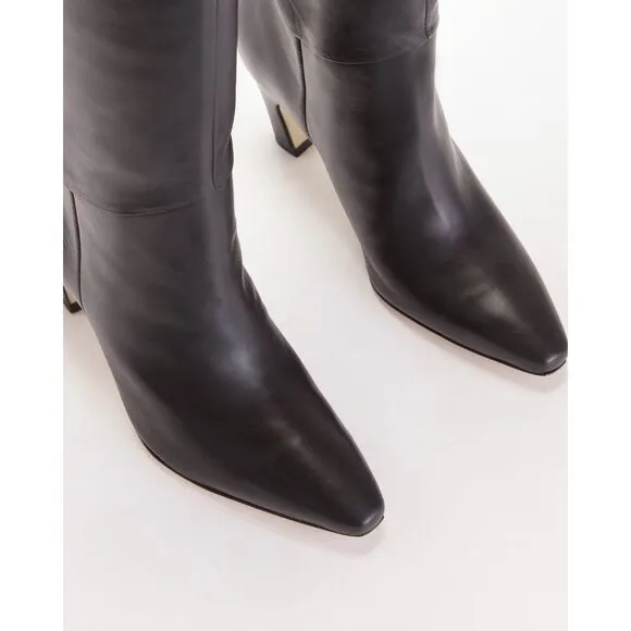 Everlane The Banana Boot Knee High Heel Leather Black Pull On Boots Size 11 New