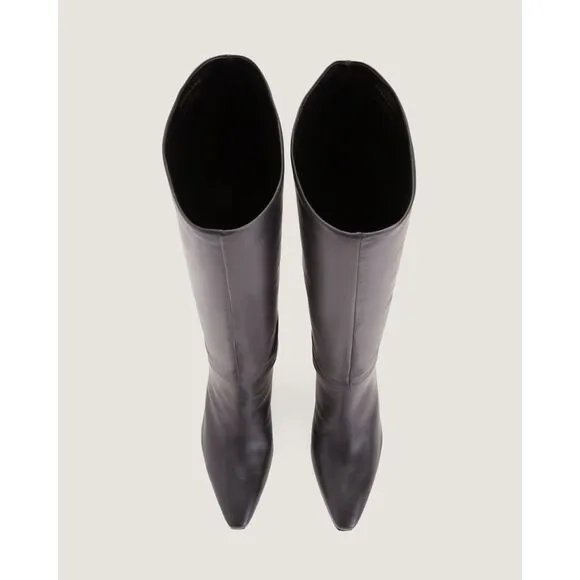Everlane The Banana Boot Knee High Heel Leather Black Pull On Boots Size 11 New