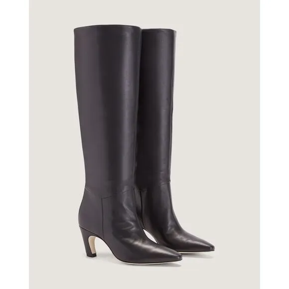 Everlane The Banana Boot Knee High Heel Leather Black Pull On Boots Size 11 New