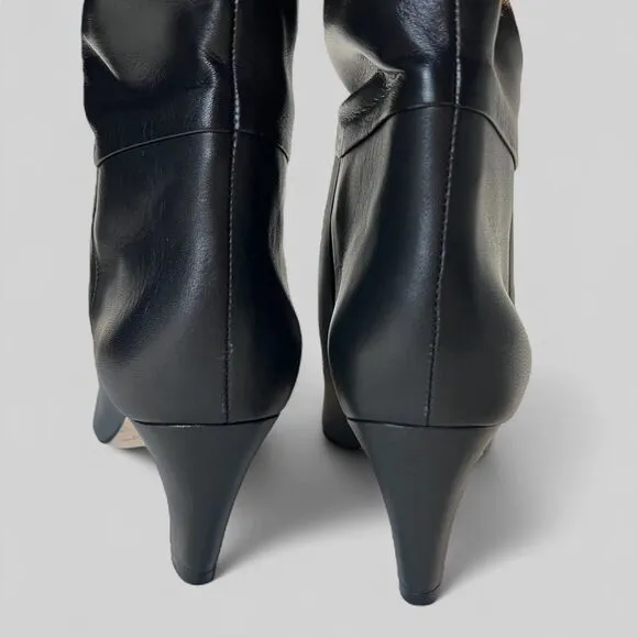 Everlane The Banana Boot Knee High Heel Leather Black Pull On Boots Size 11 New