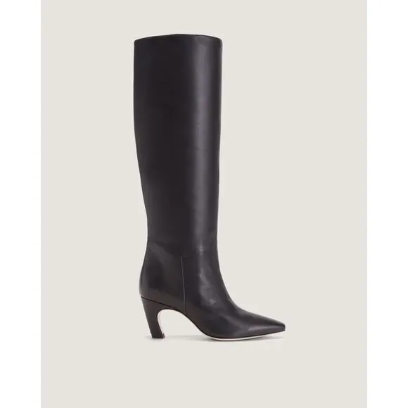 Everlane The Banana Boot Knee High Heel Leather Black Pull On Boots Size 11 New