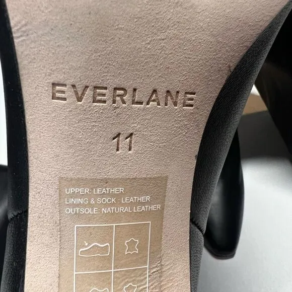 Everlane The Banana Boot Knee High Heel Leather Black Pull On Boots Size 11 New