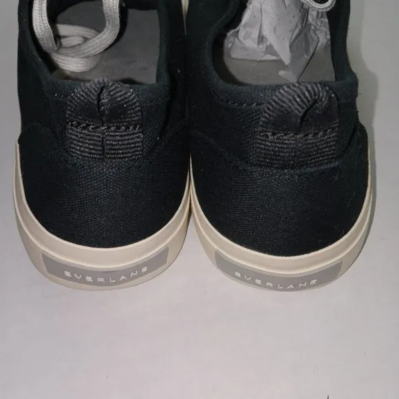 Everlane Unisex Black Organic Canvas Sneakers Women's Size 10.5 Men's 8.5 NWOB