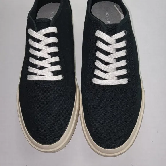 Everlane Unisex Black Organic Canvas Sneakers Women's Size 10.5 Men's 8.5 NWOB