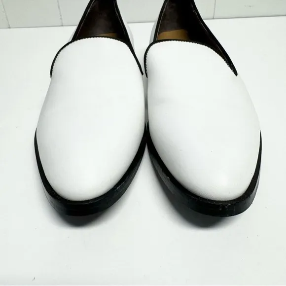 Everlane White and Black Slip-On Loafers