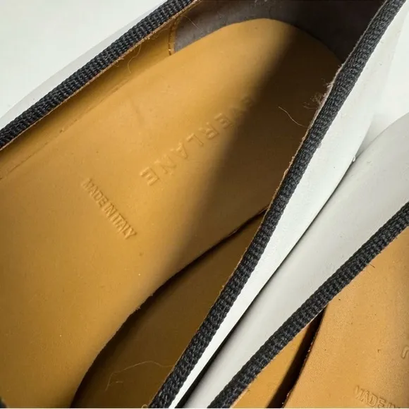 Everlane White and Black Slip-On Loafers