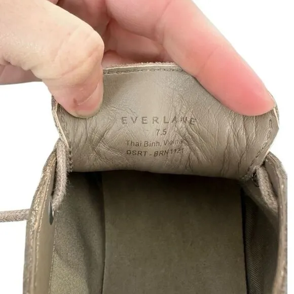 EVERLANE Mens The Desert Lace up BOOTS Size 7.5 Sepia Suede