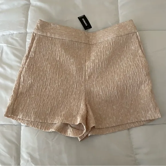 Express High Rise Jacquard Pale Pink Shorts Size 6R