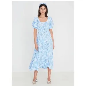 Faithful the Brand Linnie Tie Dye Puff Sleeves Midi Dress Boho Cottagecore Party