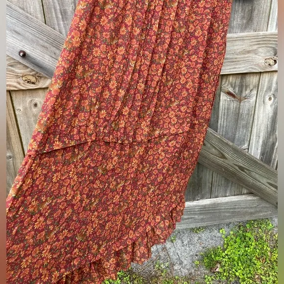 Farm Rio Floral Rust Maxi Dress
