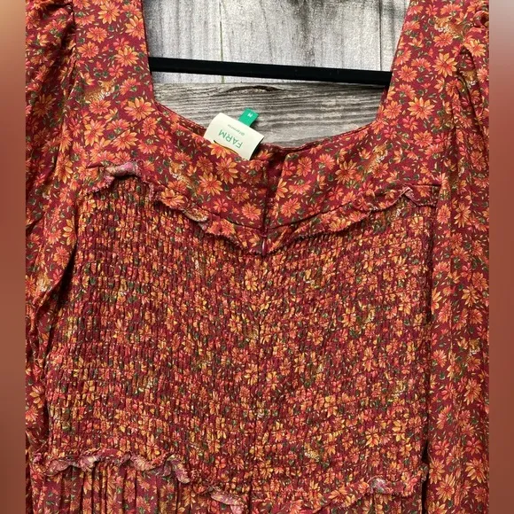Farm Rio Floral Rust Maxi Dress