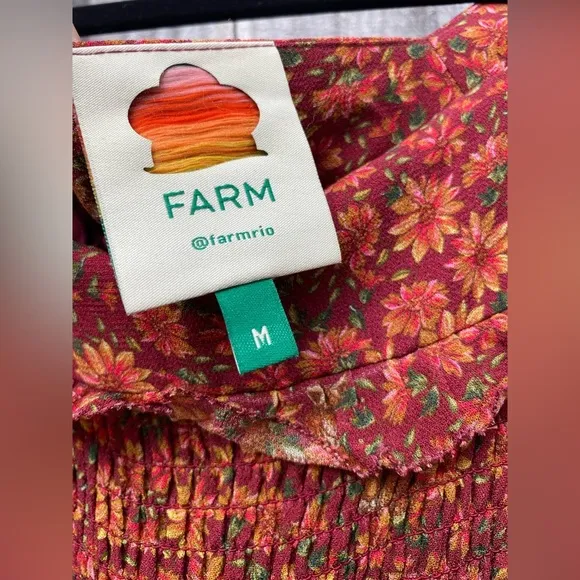 Farm Rio Floral Rust Maxi Dress