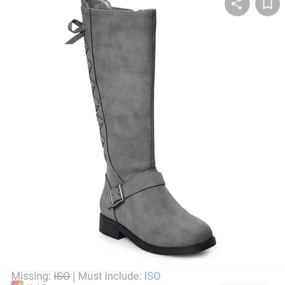 Faux leather BROWN riding boots lace up zip 13 1 cy
