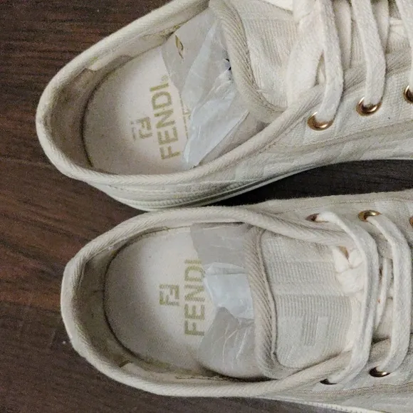 FENDI Mono Canvas Low-tops Sneakers #8E8325