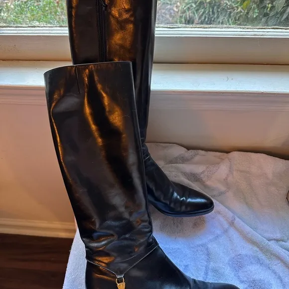Ferragamo Vintage Italian Leather Riding Boots