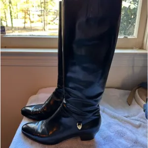 Ferragamo Vintage Italian Leather Riding Boots