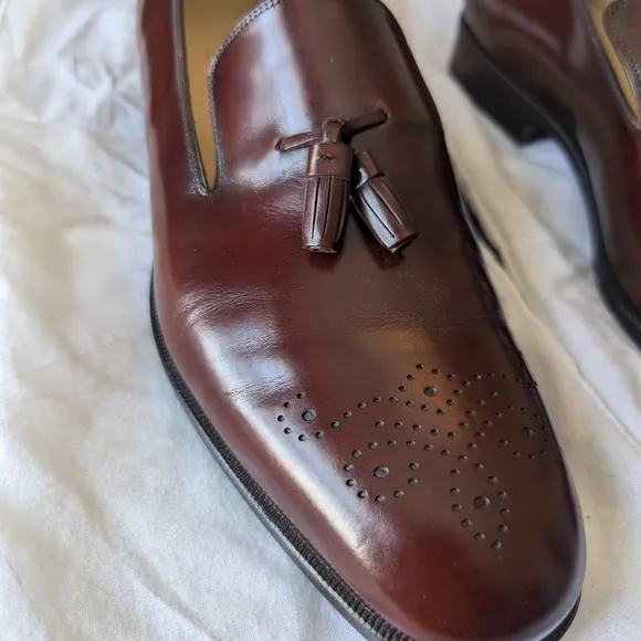 Ferregamo Brown Leather Loafers with Tassels