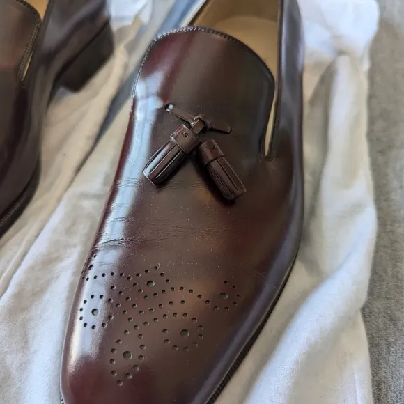 Ferregamo Brown Leather Loafers with Tassels
