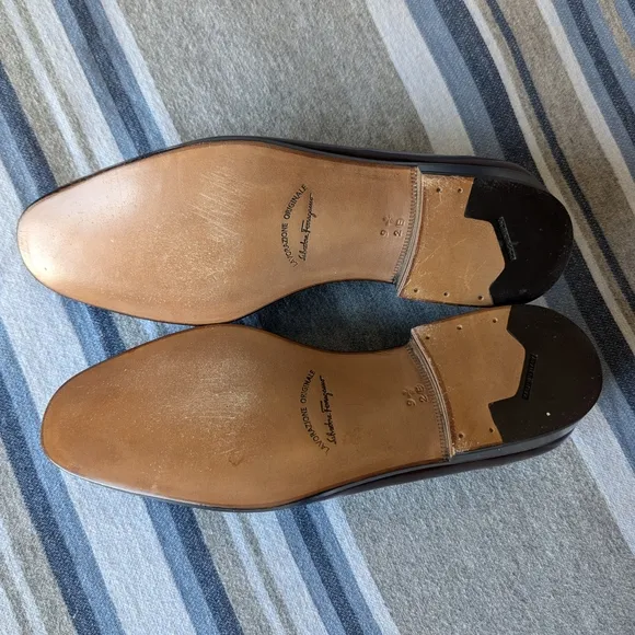 Ferregamo Brown Leather Loafers with Tassels