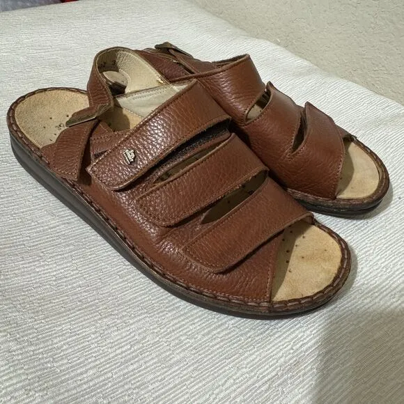 Finn Comfort Germany Women's 8/ 39 Sylt Brown Slingback Sandals Shoes Comfort