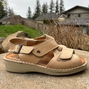 Finn Comfort Sandals Womens Size 7 Gomera Strappy Slingback Buckle Beige…